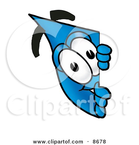 Clipart Picture of a Water Drop Mascot Cartoon Character Peeking Around a Corner by Mascot Junction