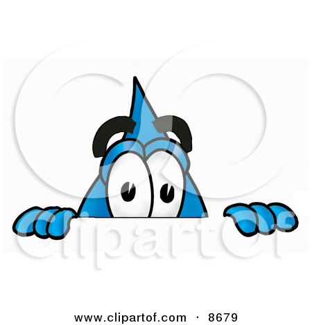 Clipart Picture of a Water Drop Mascot Cartoon Character Peeking Over a Surface by Mascot Junction