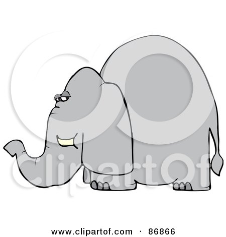 Royalty-Free (RF) Clipart Illustration of a Grey Elephant Looking Back Over Its Shoulder by djart
