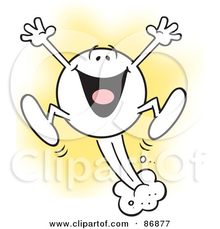Royalty-Free (RF) Clipart Illustration of a Moodie Character Leaping High by Johnny Sajem