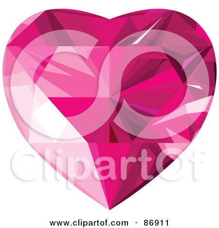 Royalty-Free (RF) Clipart Illustration of a Garnet Faceted Heart - Version 1 by Pushkin