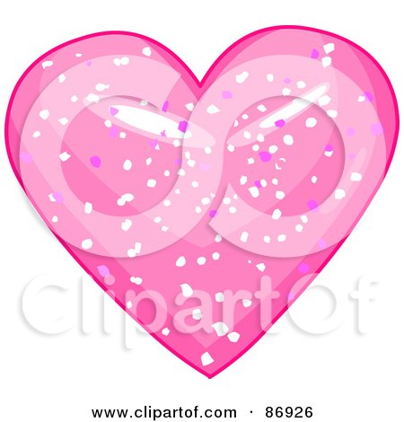 Royalty-Free (RF) Clipart Illustration of a Shiny And Sparkly Pink Heart by Pushkin