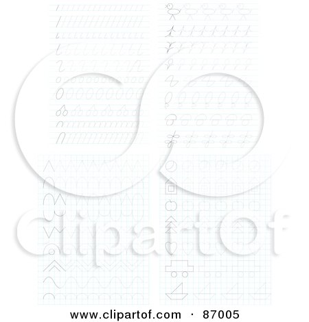 Royalty-Free (RF) Clipart Illustration of a Digital Collage Of Sketches On Ruled Paper by Alex Bannykh