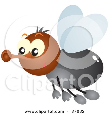 Royalty-Free (RF) Clipart Illustration of a Cute Shiny Fly Bug by Alex Bannykh