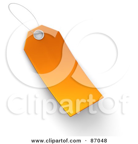 Royalty-Free (RF) Clipart Illustration of a Blank Orange 3d Sales Tag by Tonis Pan