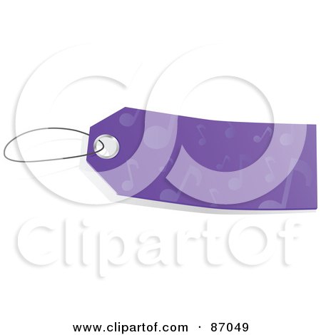 Royalty-Free (RF) Clipart Illustration of a Blank Purple Music Note Patterned Sales Tag by Tonis Pan