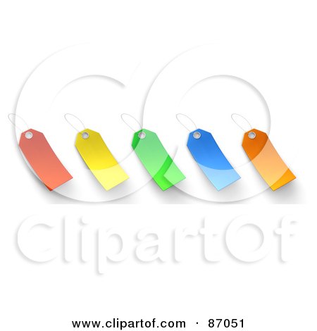 Royalty-Free (RF) Clipart Illustration of a Group Of Blank Colorful Sales Tags - Version 1 by Tonis Pan
