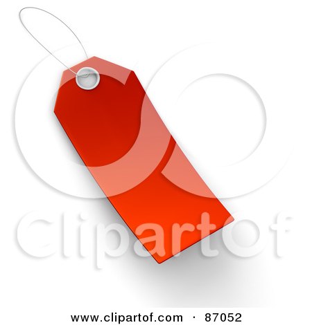 Royalty-Free (RF) Clipart Illustration of a Blank Red 3d Sales Tag by Tonis Pan