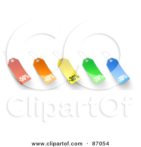 Royalty-Free (RF) Clipart Illustration of a Group Of Colorful Discounted Sales Tags - Version 1 by Tonis Pan