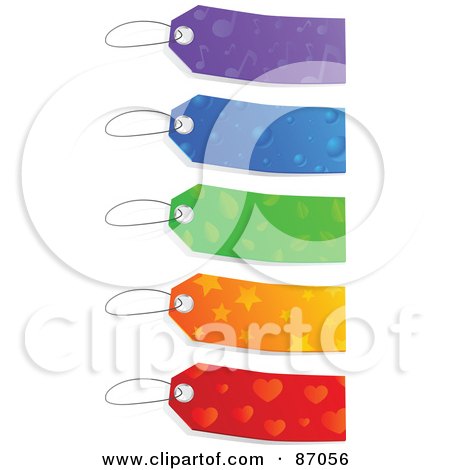 Royalty-Free (RF) Clipart Illustration of a Group Of Colorful Patterned Sales Tags by Tonis Pan