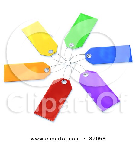 Royalty-Free (RF) Clipart Illustration of a Group Of Blank Colorful Sales Tags - Version 3 by Tonis Pan