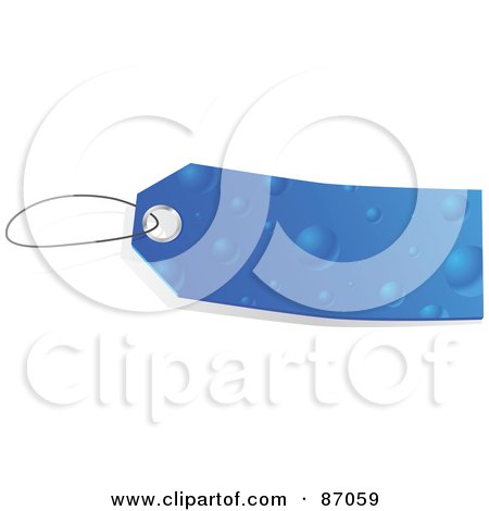 Royalty-Free (RF) Clipart Illustration of a Blank Blue Waterdrop Patterned Sales Tag by Tonis Pan