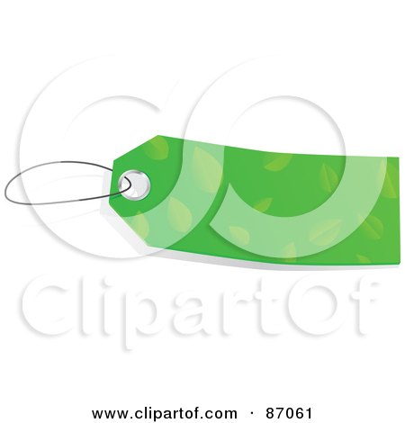 Royalty-Free (RF) Clipart Illustration of a Blank Green Leaf Patterned Sales Tag by Tonis Pan