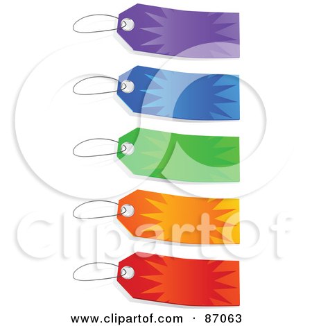 Royalty-Free (RF) Clipart Illustration of a Group Of Colorful Burst Sales Tags by Tonis Pan