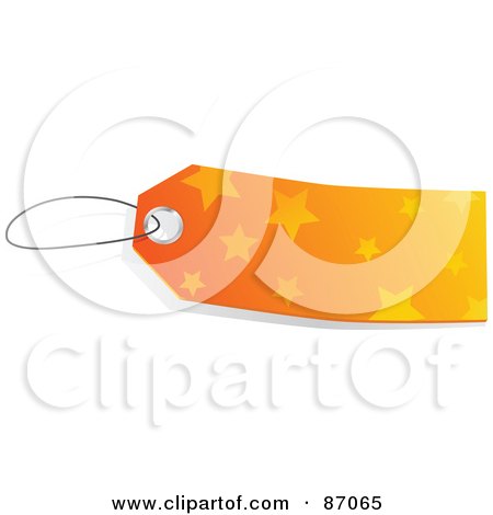 Royalty-Free (RF) Clipart Illustration of a Blank Orange Star Patterned Sales Tag by Tonis Pan