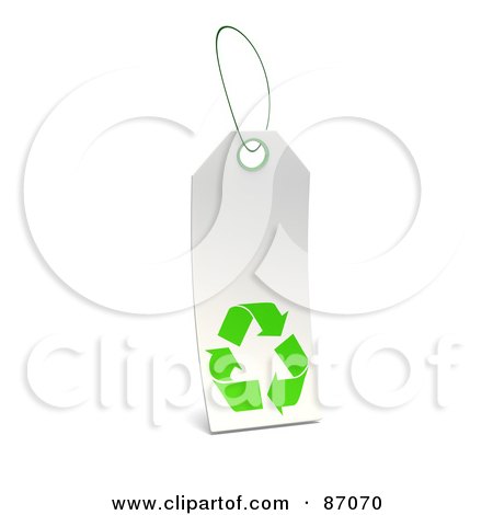 Royalty-Free (RF) Clipart Illustration of a Blank White Recycle Sales Tag by Tonis Pan