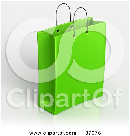 Royalty-Free (RF) Clipart Illustration of a Plain 3d Green Shopping Or Gift Bag by Tonis Pan