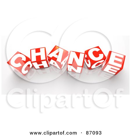 Royalty-Free (RF) Clipart Illustration of 3d Cubes Spelling Chance by Tonis Pan