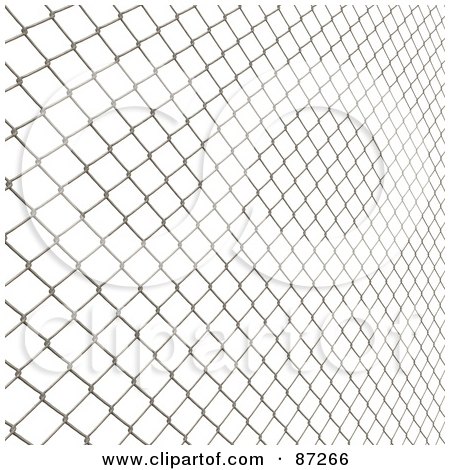 Royalty-Free (RF) Clipart Illustration of a Chain Link Fence Leading Off To The Side by Arena Creative
