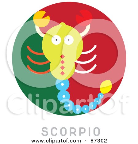 Royalty-Free (RF) Clipart Illustration of a Circular Scorpio Astrology Scene by Venki Art