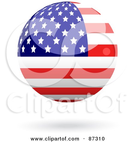 Royalty-Free (RF) Clipart Illustration of a Shiny 3d United States of America Sphere by elaineitalia