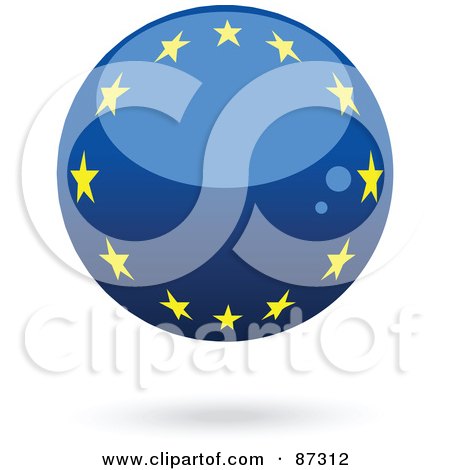 Royalty-Free (RF) Clipart Illustration of a Shiny 3d Europe Sphere by elaineitalia