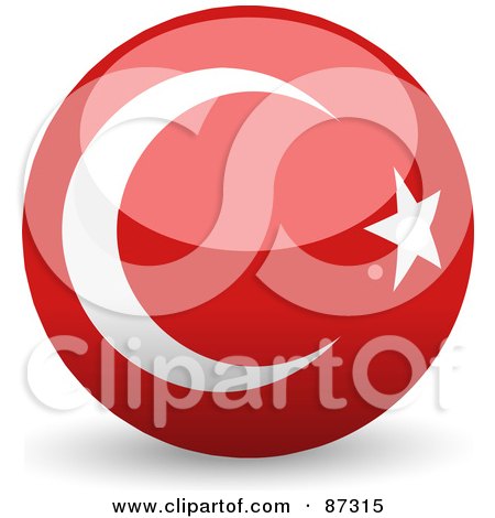 Royalty-Free (RF) Clipart Illustration of a Shiny 3d Turkey Sphere by elaineitalia