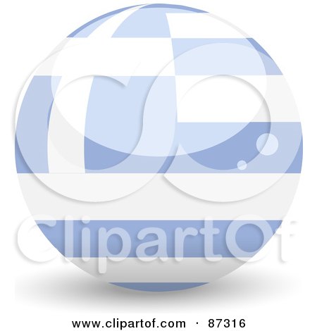 Royalty-Free (RF) Clipart Illustration of a Shiny 3d Greece Sphere by elaineitalia