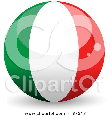 Royalty-Free (RF) Clipart Illustration of a Shiny 3d Italy Sphere by elaineitalia