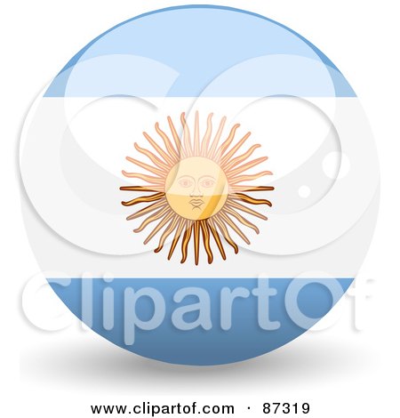 Royalty-Free (RF) Clipart Illustration of a Shiny 3d Argentina Sphere by elaineitalia