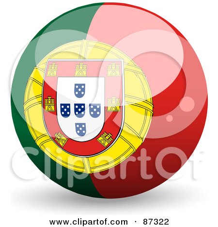 Royalty-Free (RF) Clipart Illustration of a Shiny 3d Portugal Sphere by elaineitalia