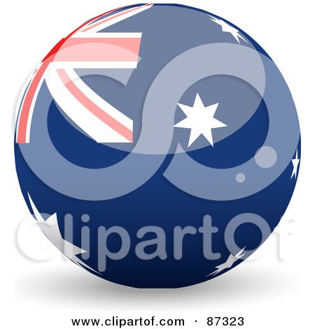 Royalty-Free (RF) Clipart Illustration of a Shiny 3d Australia Sphere by elaineitalia