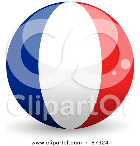 Royalty-Free (RF) Clipart Illustration of a Shiny 3d France Sphere by elaineitalia