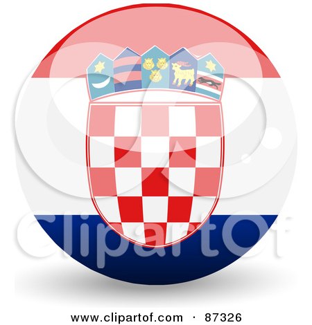 Royalty-Free (RF) Clipart Illustration of a Shiny 3d Croatia Sphere by elaineitalia