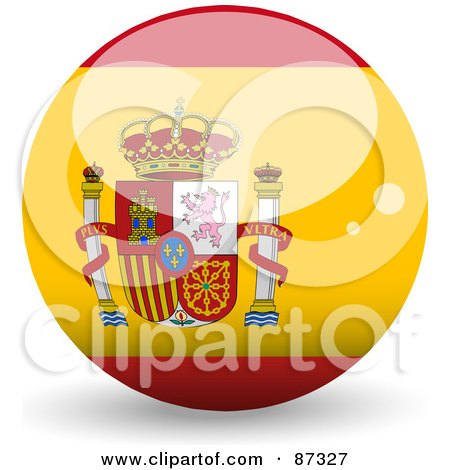 Royalty-Free (RF) Clipart Illustration of a Shiny 3d Spain Sphere by elaineitalia