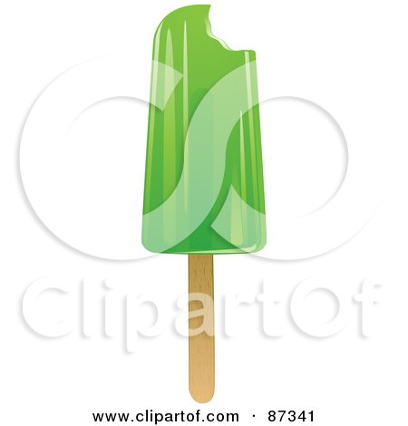 Royalty-Free (RF) Clipart Illustration of a Lime Bitten Ice Pop by elaineitalia
