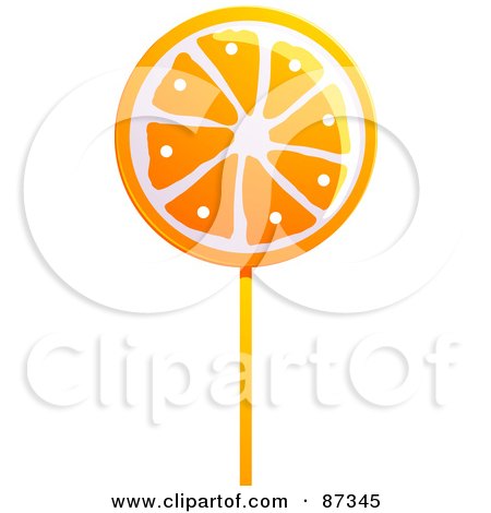 Royalty-Free (RF) Clipart Illustration of an Orange Sucker by elaineitalia