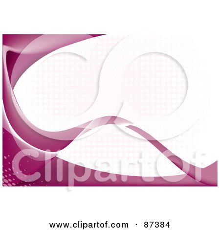 Royalty-Free (RF) Clipart Illustration of an Abstract Pink Curve And Halftone Background by MilsiArt
