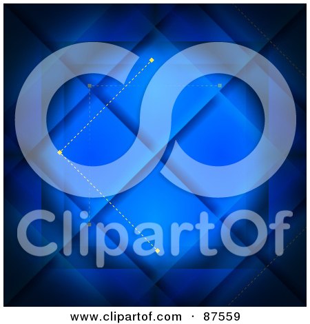 Royalty-Free (RF) Clipart Illustration of a Blue Template Background With Squares by oboy