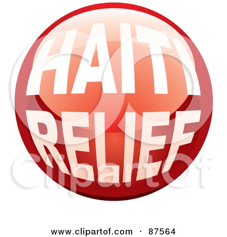 Royalty-Free (RF) Clipart Illustration of a Shiny Red Haiti Relief Website Button by michaeltravers