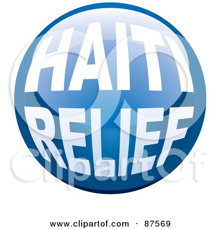 Royalty-Free (RF) Clipart Illustration of a Shiny Blue Haiti Relief Website Button by michaeltravers