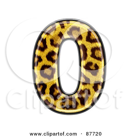 Royalty-Free (RF) Clipart Illustration of a Panther Symbol; Number 0 by chrisroll