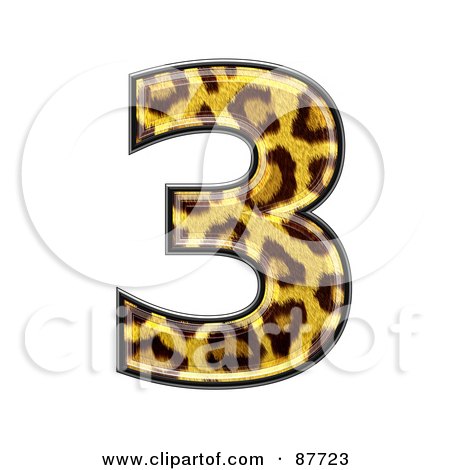 Royalty-Free (RF) Clipart Illustration of a Panther Symbol; Number 3 by chrisroll