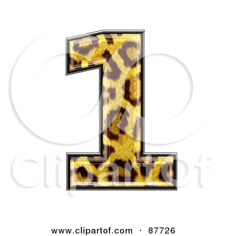 Royalty-Free (RF) Clipart Illustration of a Panther Symbol; Number 1 by chrisroll