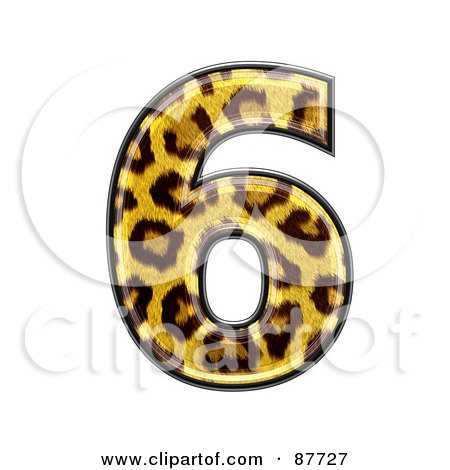 Royalty-Free (RF) Clipart Illustration of a Panther Symbol; Number 6 by chrisroll