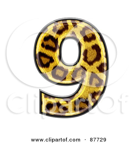Royalty-Free (RF) Clipart Illustration of a Panther Symbol; Number 9 by chrisroll