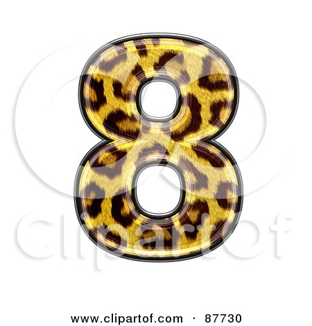 Royalty-Free (RF) Clipart Illustration of a Panther Symbol; Number 8 by chrisroll