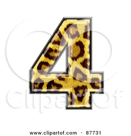 Royalty-Free (RF) Clipart Illustration of a Panther Symbol; Number 4 by chrisroll