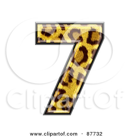 Royalty-Free (RF) Clipart Illustration of a Panther Symbol; Number 7 by chrisroll