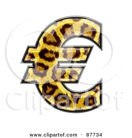 Royalty-Free (RF) Clipart Illustration of a Panther Symbol; Euro by chrisroll